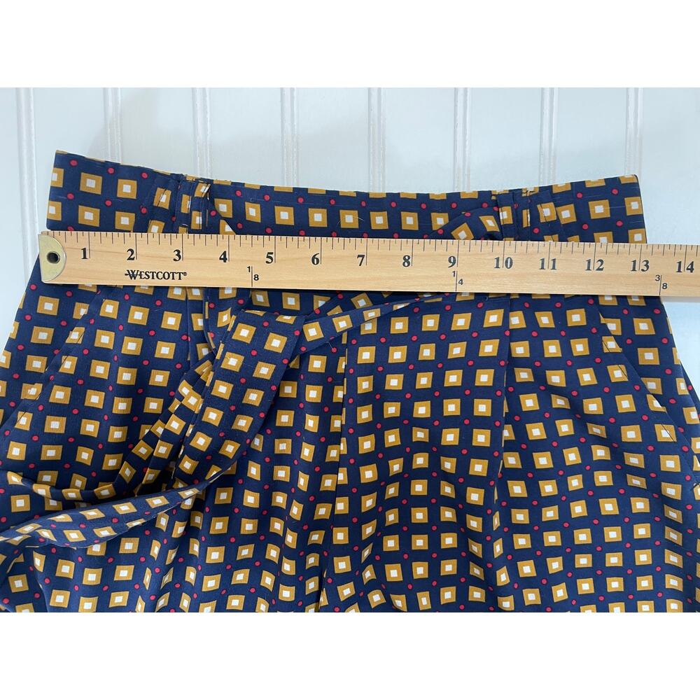 Zara Trafaluc Wide Leg Cropped Pants Elastic Waist Geometric Size Women's Small - Picture 6 of 9